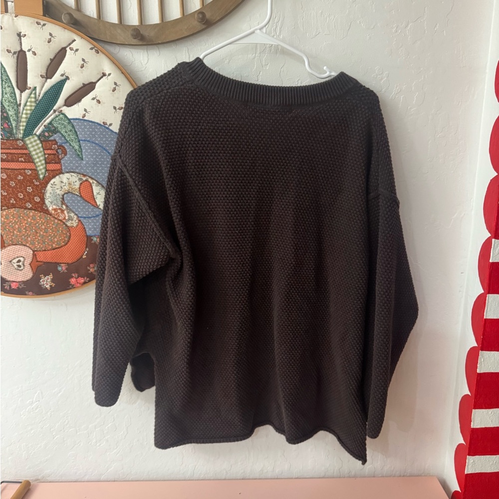 Free People Beach Hailee Womens Sweater XSmall Brown Textured Pullover - Picture 5 of 5